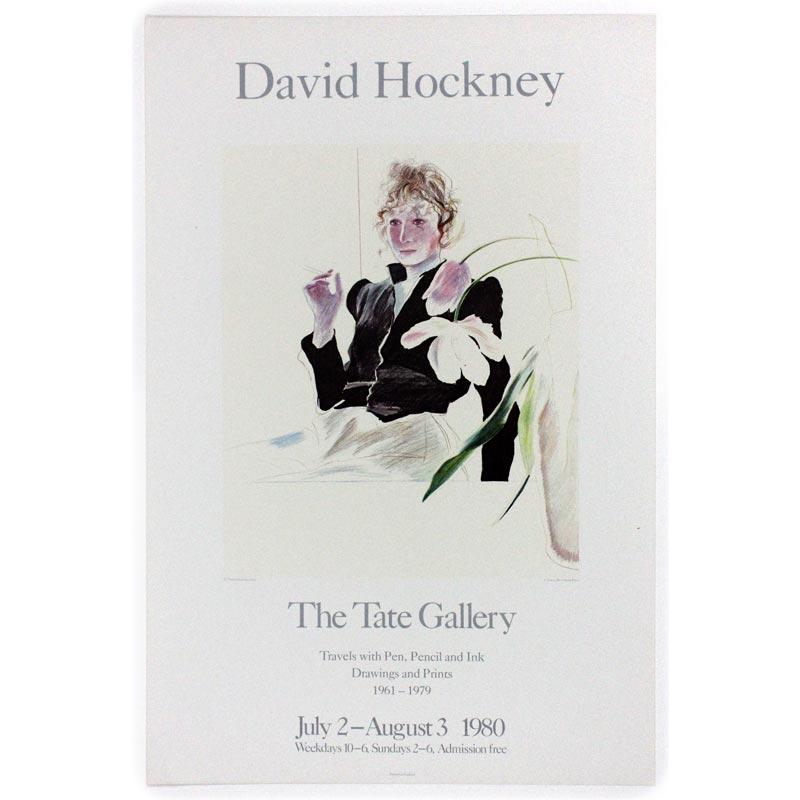 Celia in a Black Dress With White Flowers 1972 poster by David Hockney (Tate Gallery 1980) - small print run on heavy paper stock - Image 3