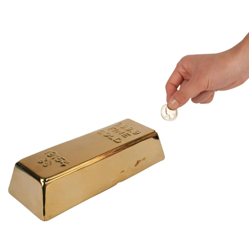 Ceramic Gold Bar Coin Bank by Kikkerland - Image 2
