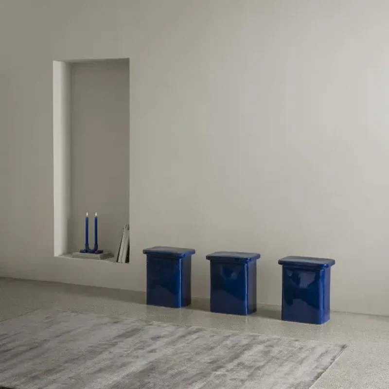 Toki Ceramic Stool / Side Table - Mazarine Blue - by Blomus - Image 4
