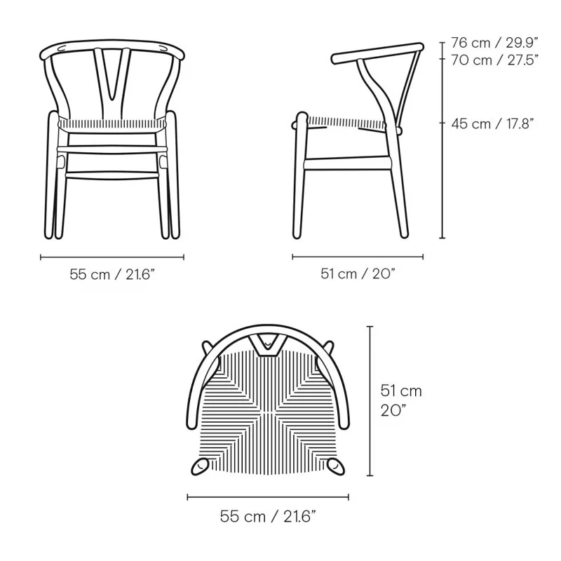 CH24 Wishbone chair - lacquered ash - des. Hans J. Wegner - by Carl Hansen & Son - Image 5