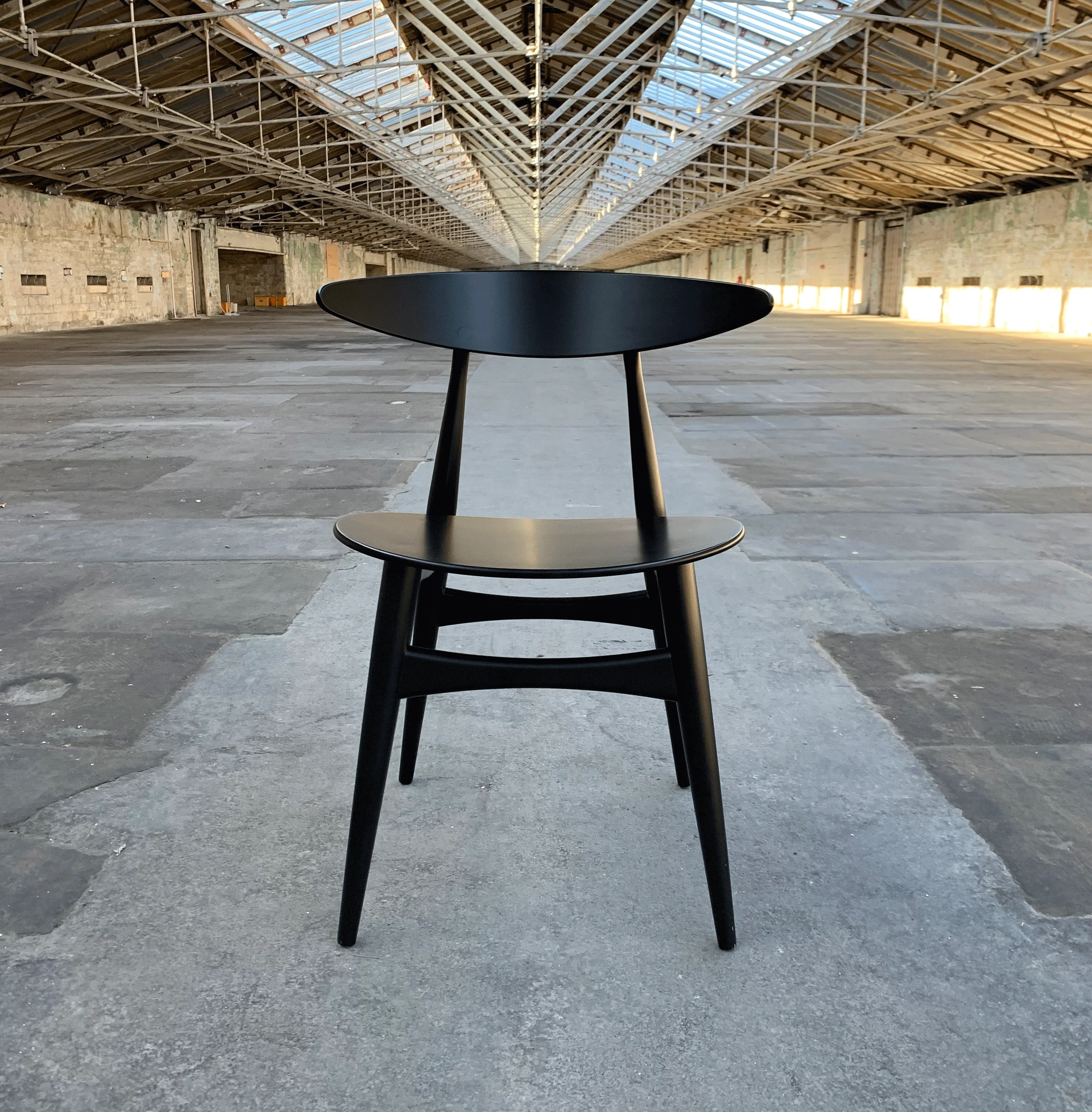 CH33T Chair - black lacquered beech - des. Hans J. Wegner, 1957 (made by Carl Hansen & Son) - Image 2