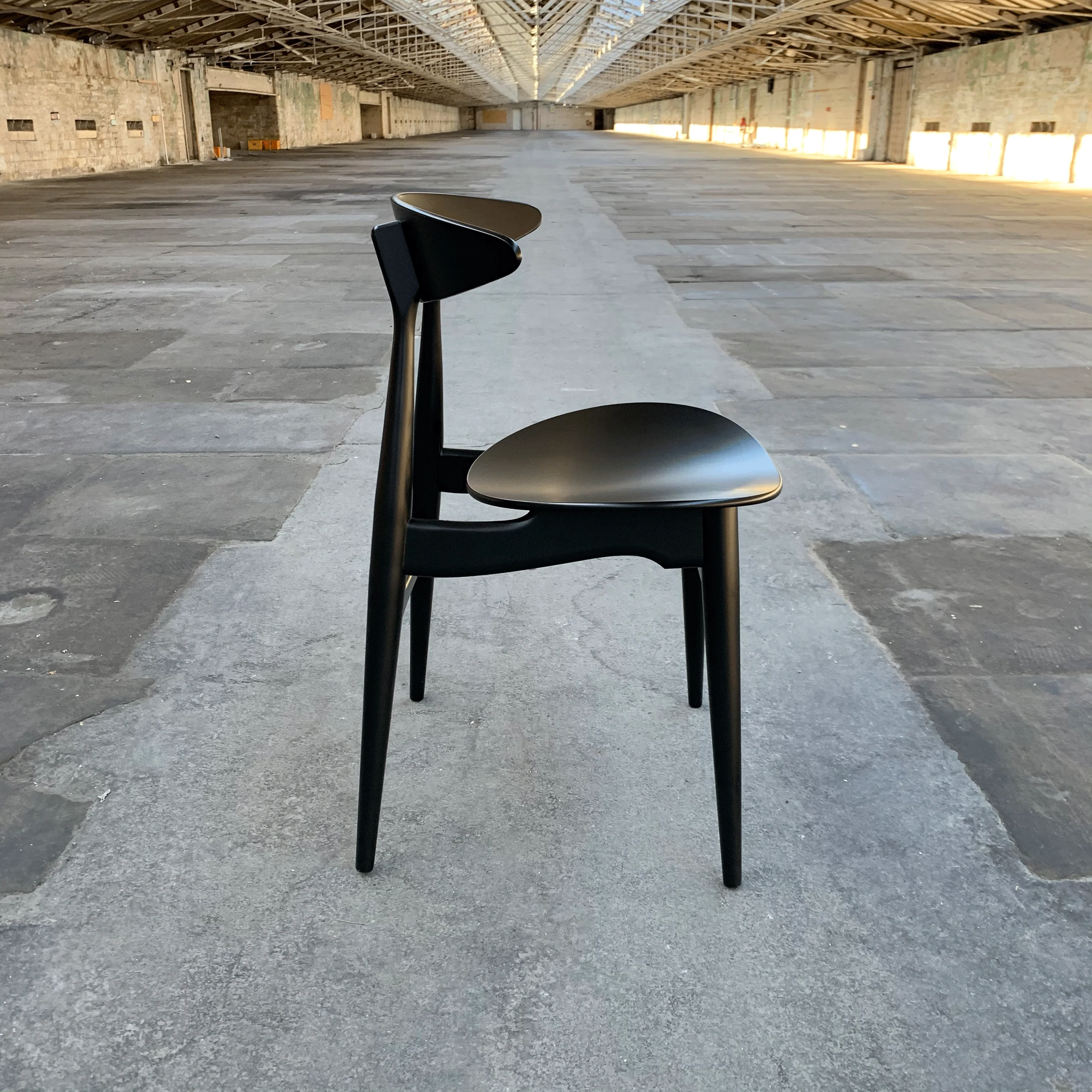 CH33T Chair - black lacquered beech - des. Hans J. Wegner, 1957 (made by Carl Hansen & Son) - Image 4