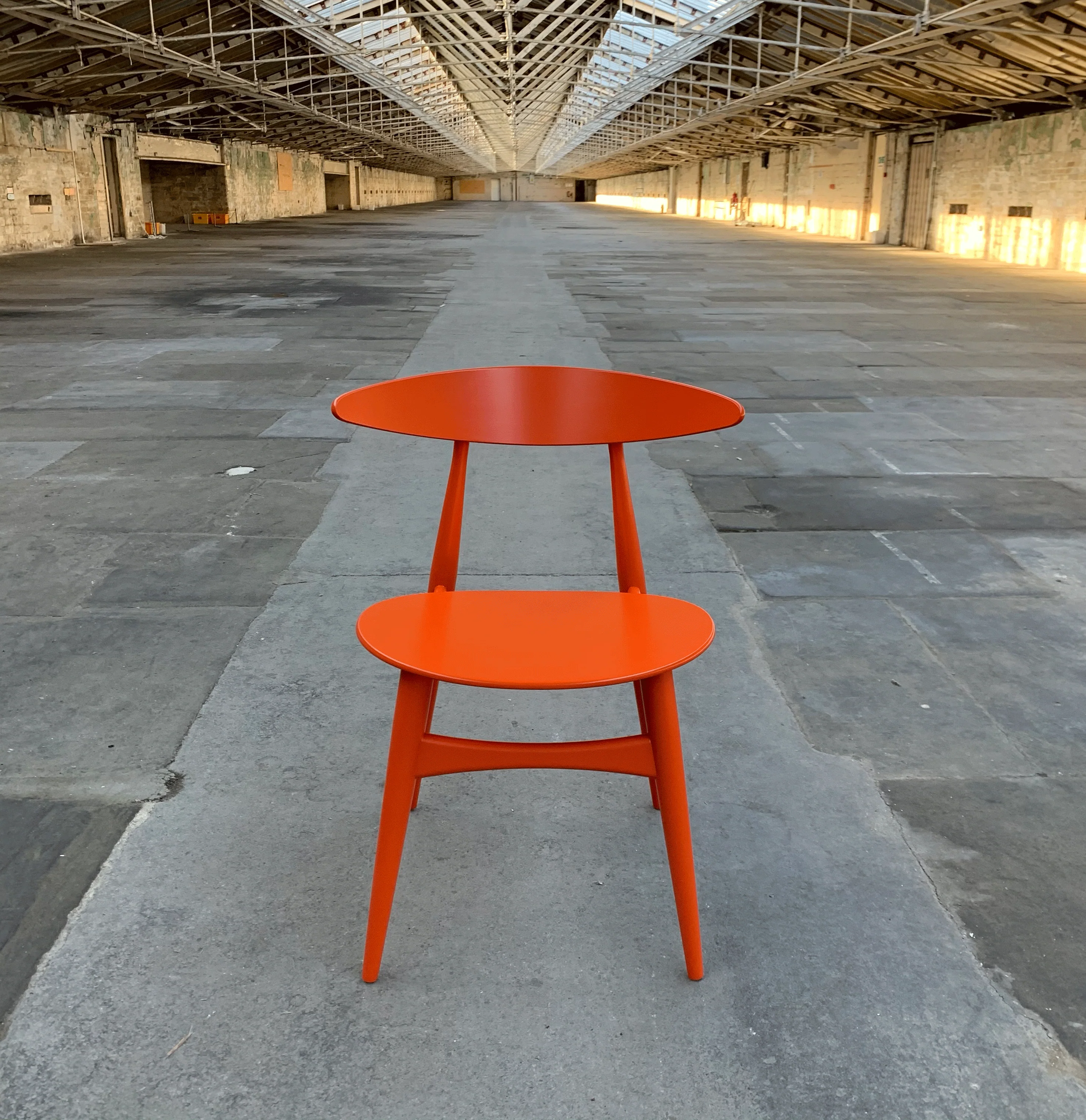 CH33T Chair - orange lacquered beech - Hans J. Wegner, 1957 (made by Carl Hansen & Son) - Image 2