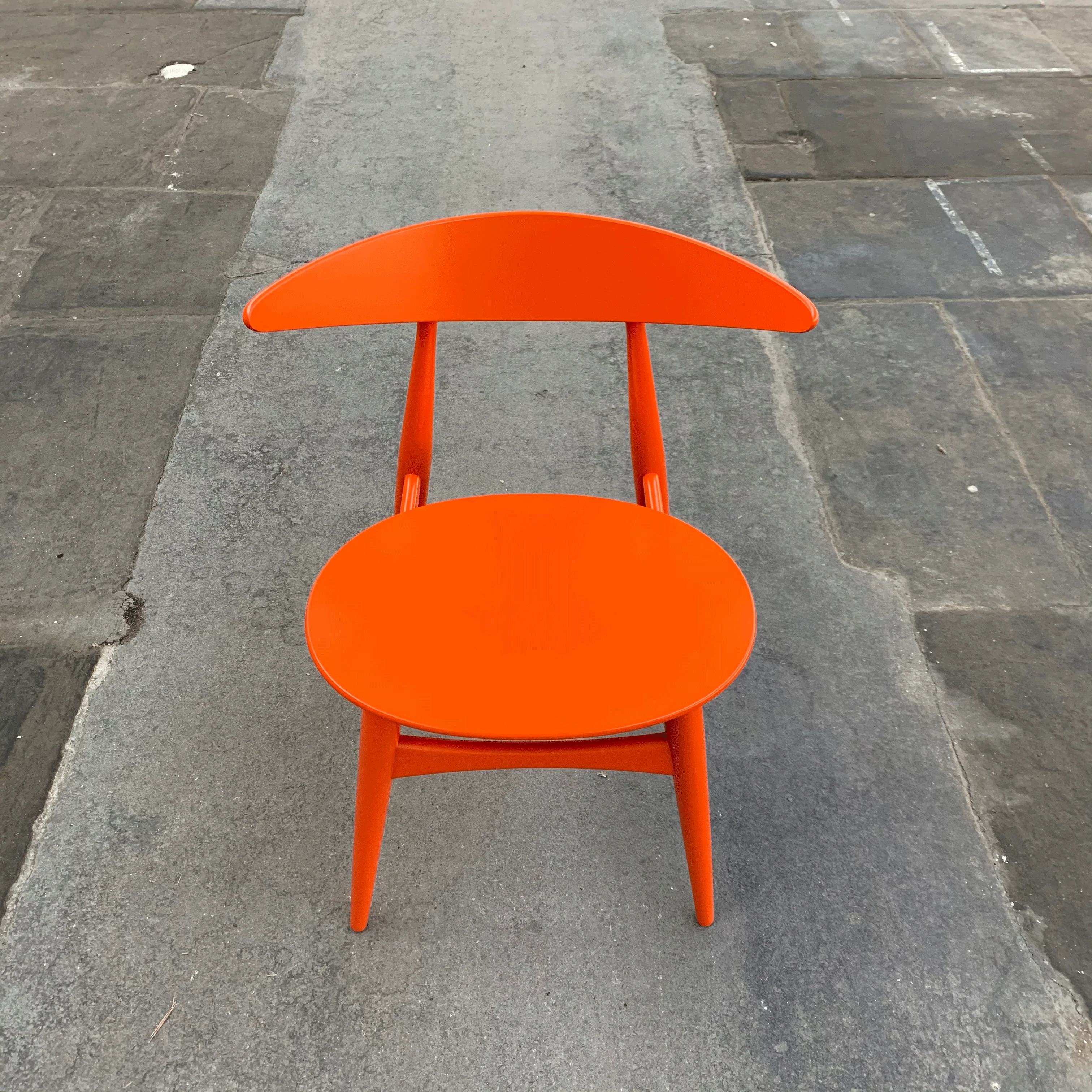 CH33T Chair - orange lacquered beech - Hans J. Wegner, 1957 (made by Carl Hansen & Son) - Image 3