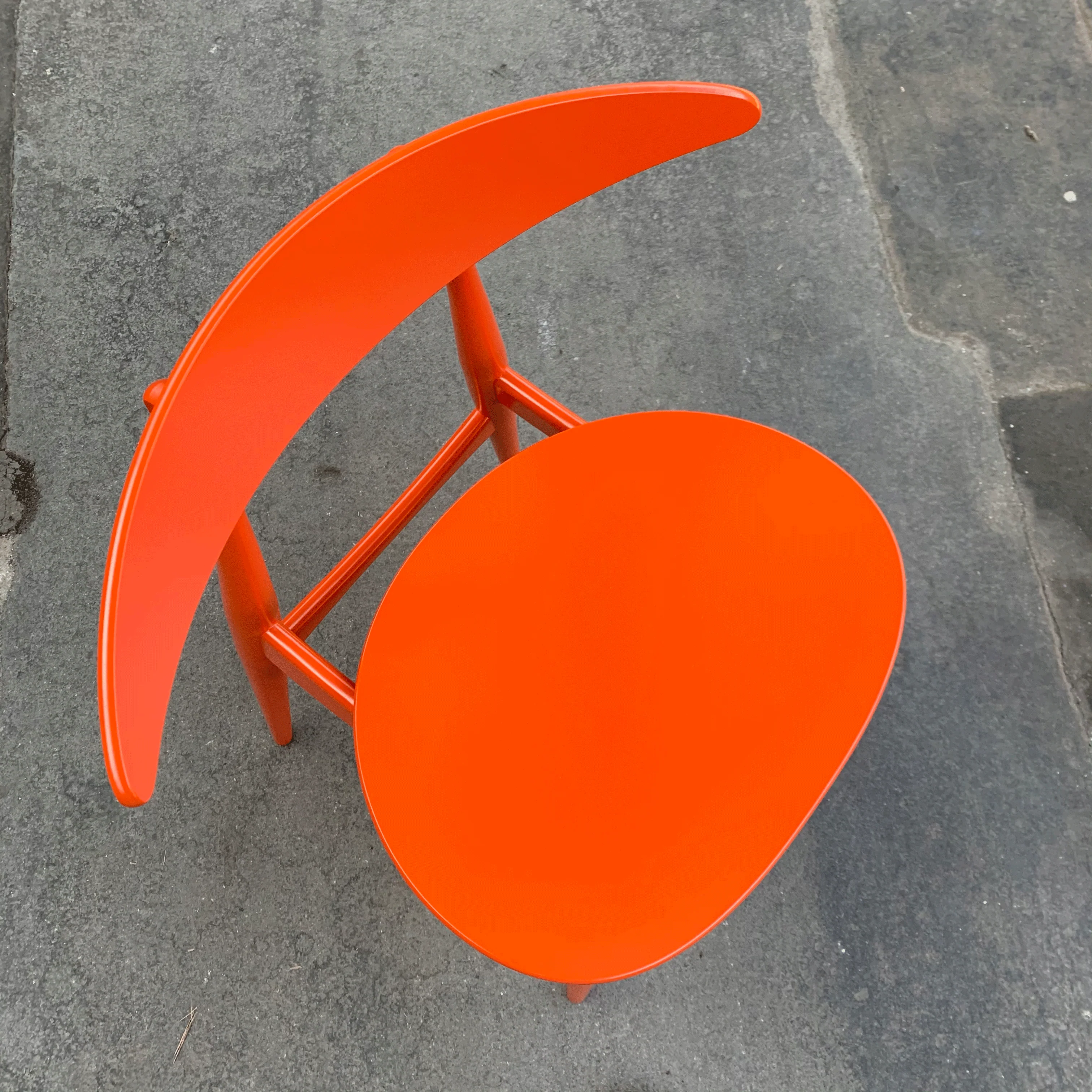 CH33T Chair - orange lacquered beech - Hans J. Wegner, 1957 (made by Carl Hansen & Son) - Image 4