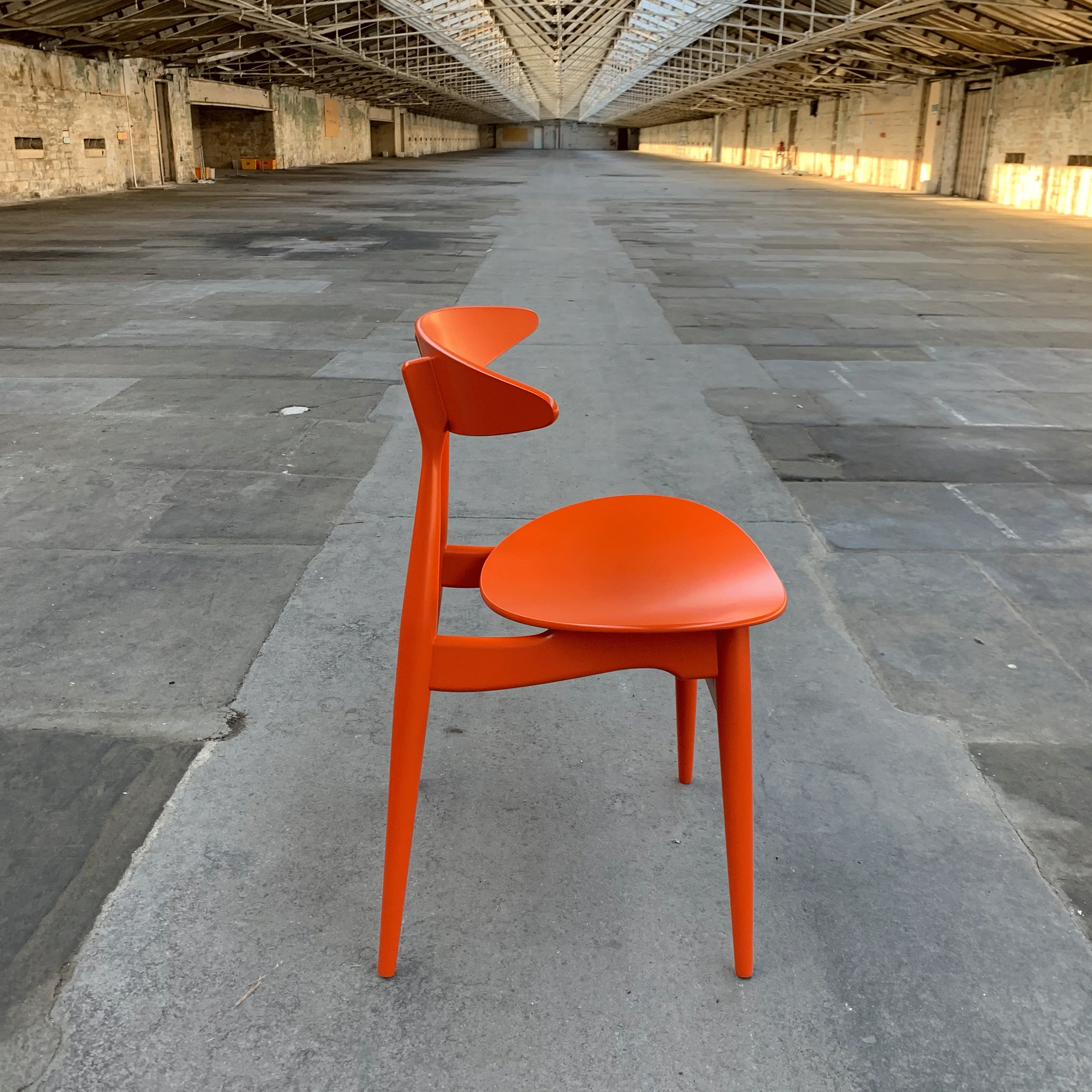 CH33T Chair - orange lacquered beech - Hans J. Wegner, 1957 (made by Carl Hansen & Son) - Image 5