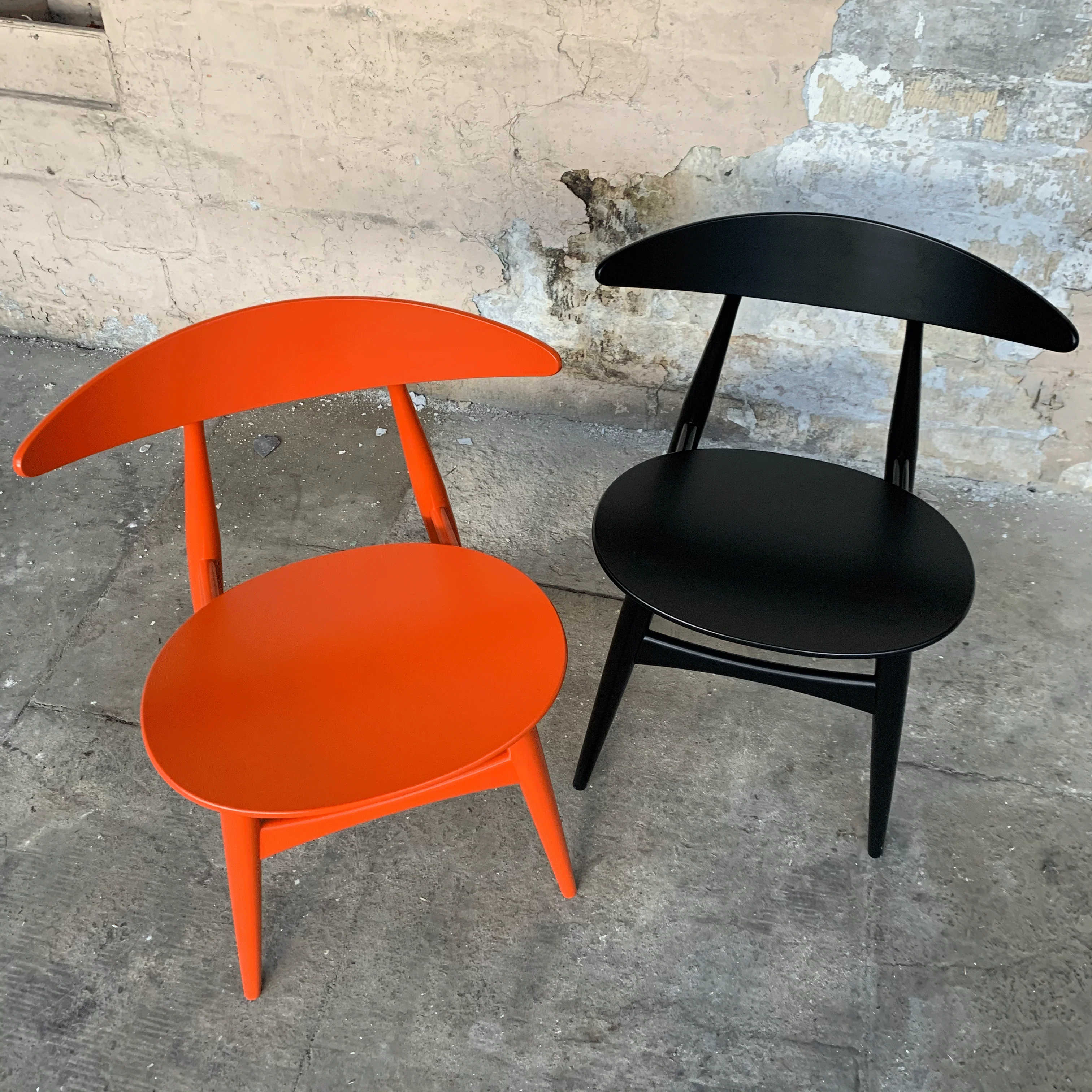 CH33T Chair - orange lacquered beech - Hans J. Wegner, 1957 (made by Carl Hansen & Son) - Image 6