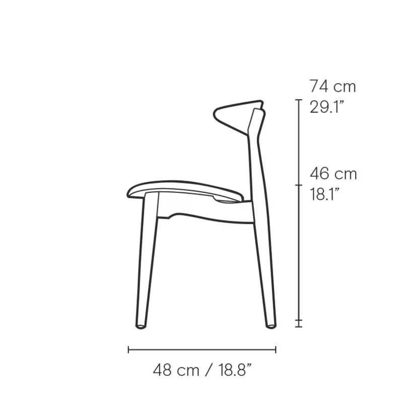 CH33T Chair - orange lacquered beech - Hans J. Wegner, 1957 (made by Carl Hansen & Son) - Image 8