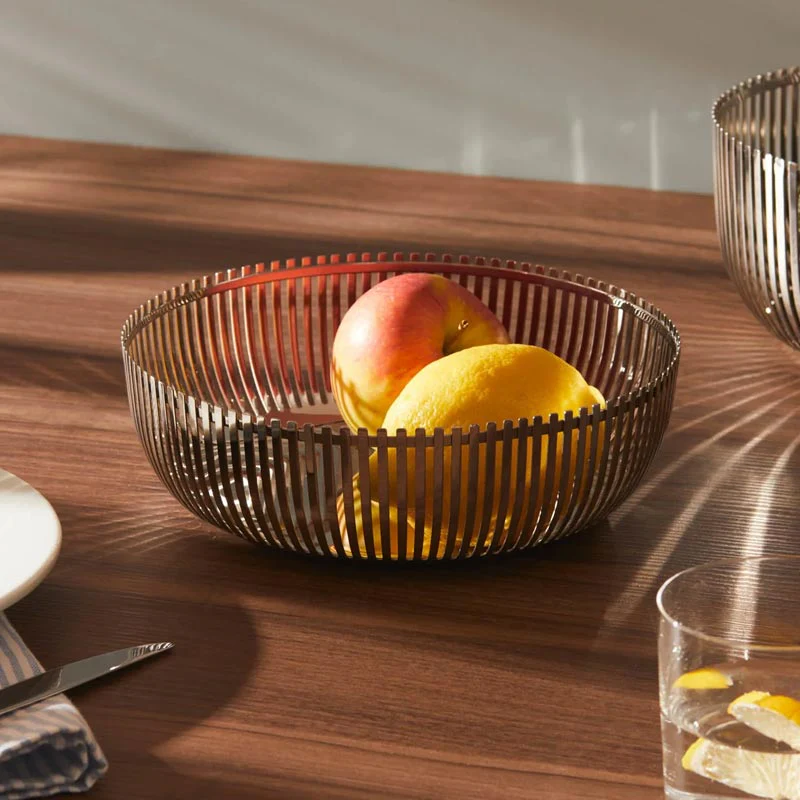 Stainless Steel Bread or Fruit Basket by Alessi, des. Pierre Charpin, 23cm - Image 3
