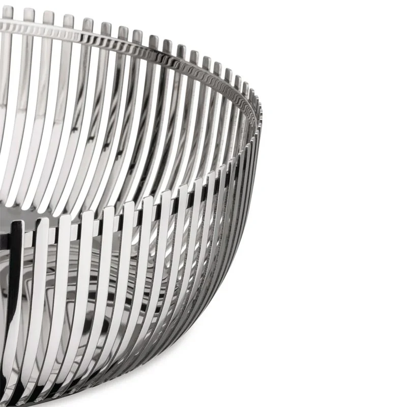 Stainless Steel Bread or Fruit Basket by Alessi, des. Pierre Charpin, 23cm - Image 4