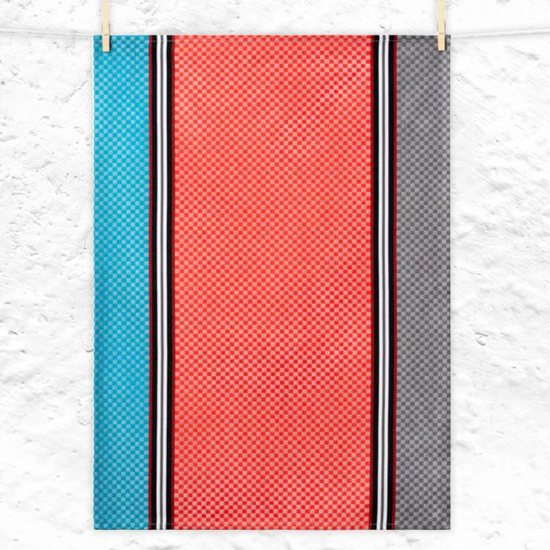 Coral Chives (Ciboulette corail) Tea Towel, by Tissage Moutet