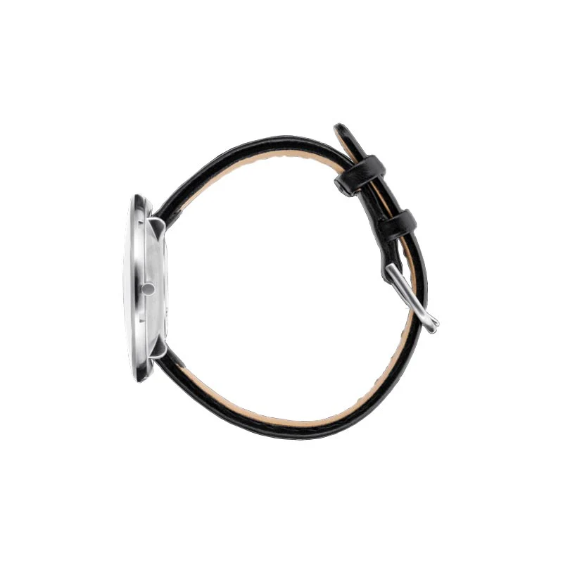 City Hall watch des. Arne Jacobsen  - 40mm diameter, white dial, black strap - Image 5