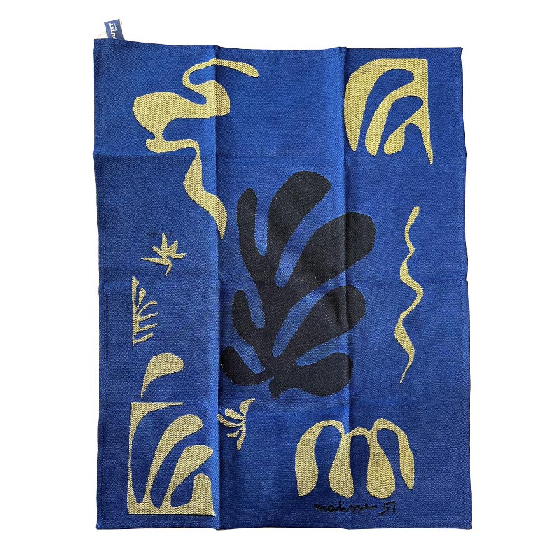 "Composition fond bleu" Tea Towel (Matisse), by Moutet Tissage - Image 4