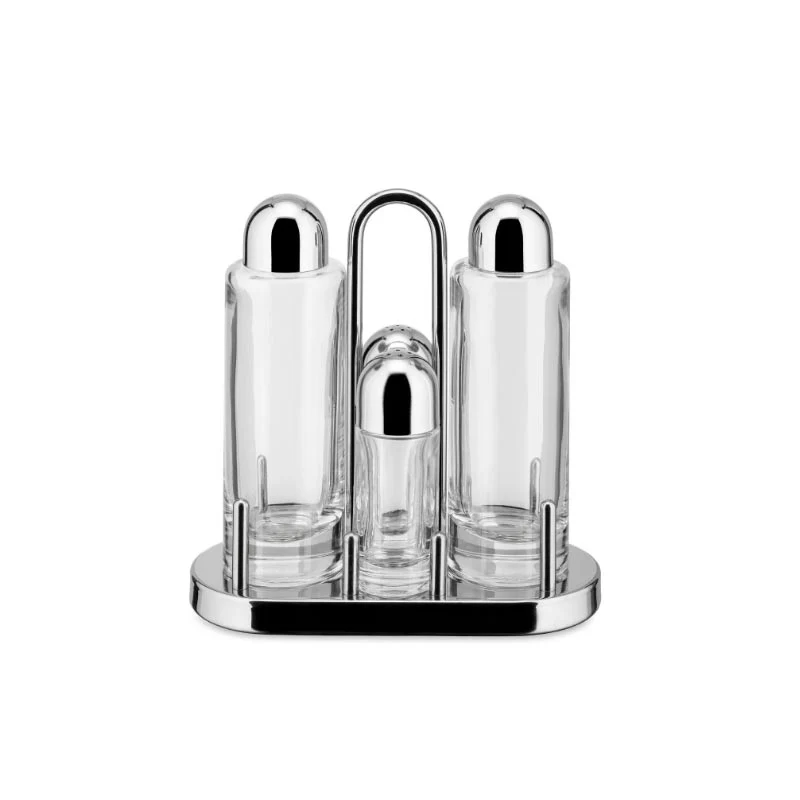 "5070" Condiment set: Oil, Vinegar, Salt & Pepper - des. Ettore Sottsass, Alessi - Image 2