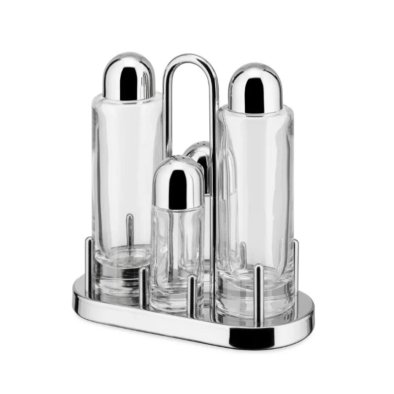 "5070" Condiment set: Oil, Vinegar, Salt & Pepper - des. Ettore Sottsass, Alessi - Image 5