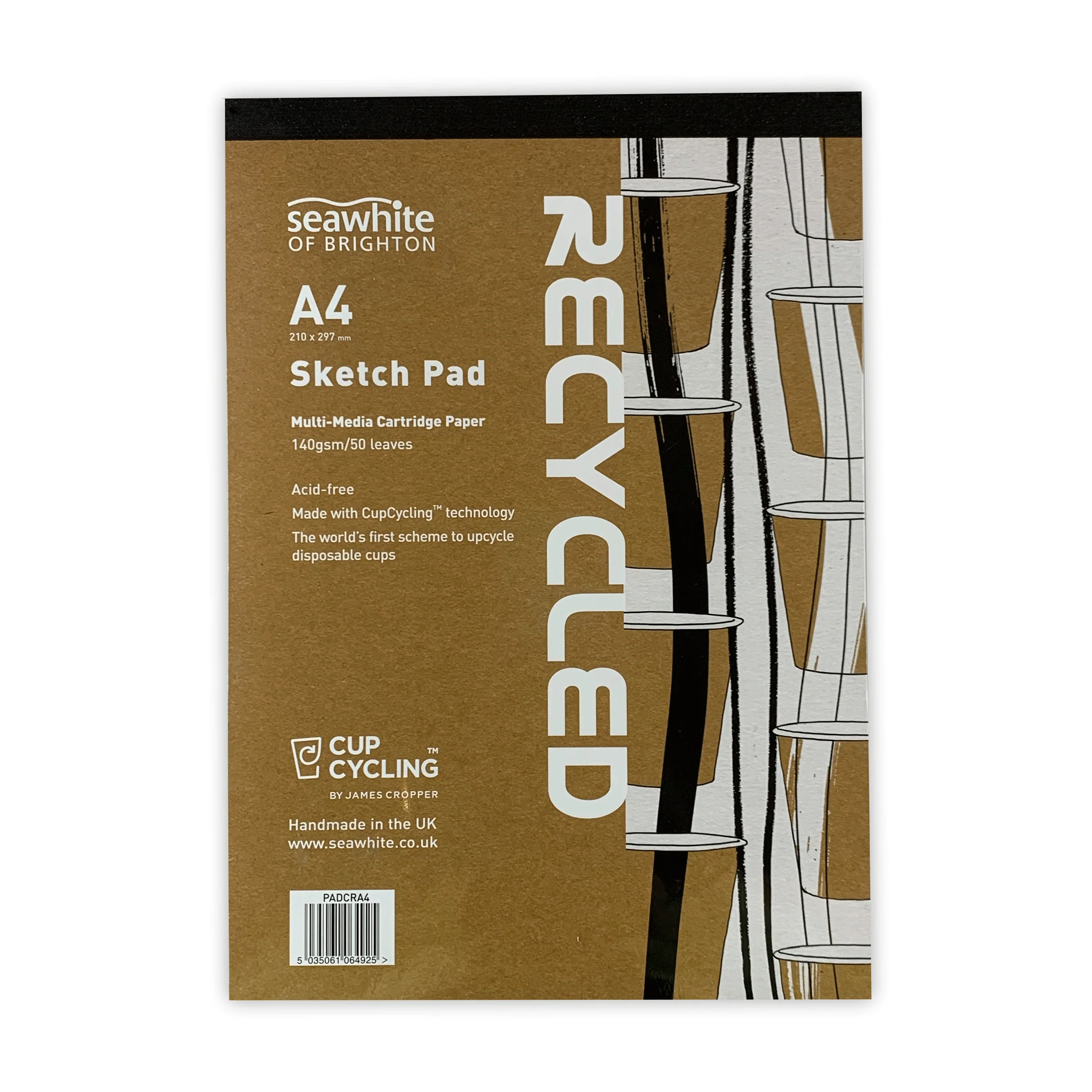 CupCycling A4 140gsm Cartridge Pad - acid free paper made from recycled coffee cups - Image 2