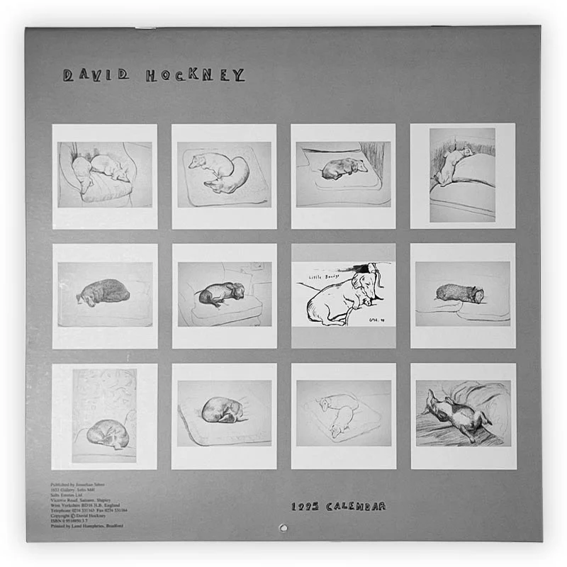 David Hockney 1995 Black and White Dog Calendar - Image 7