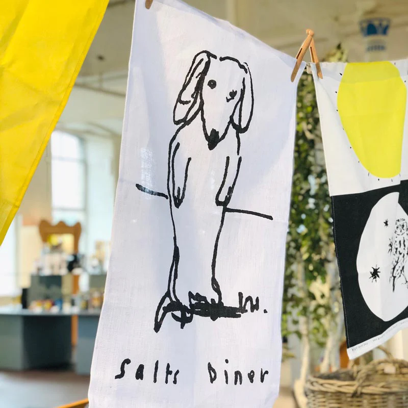 David Hockney Diner Dog Linen Tea Towel - Image 3