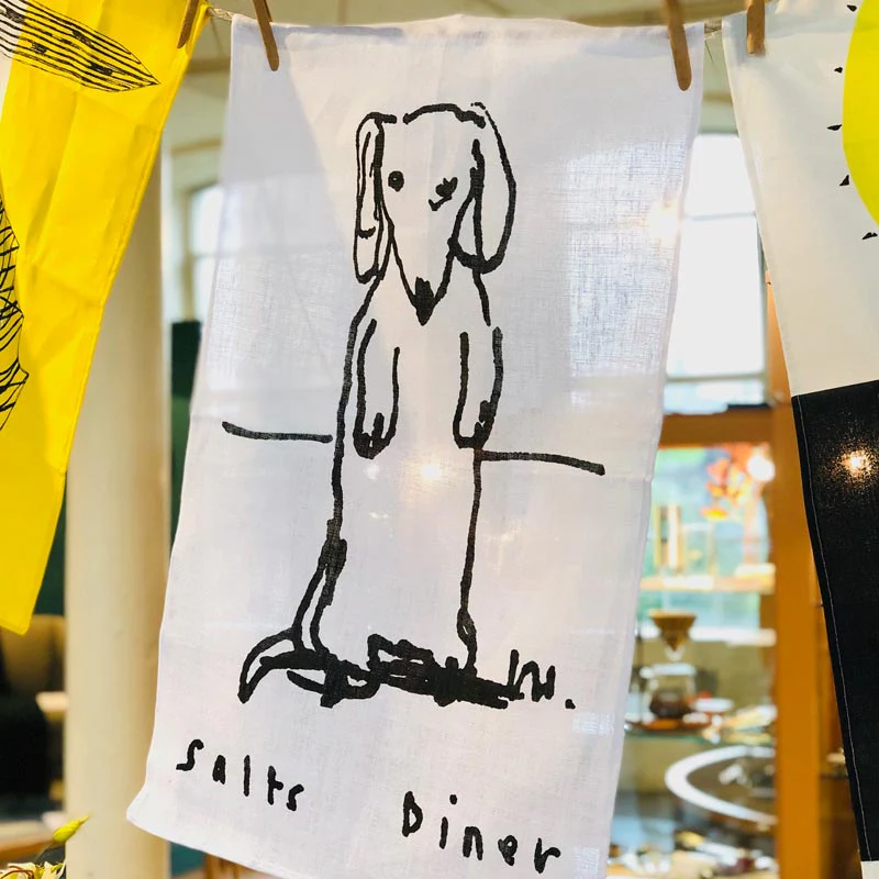 David Hockney Diner Dog Linen Tea Towel - Image 5
