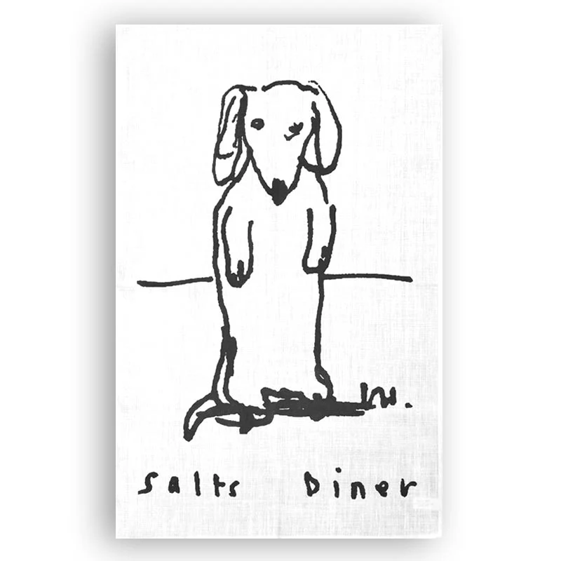 David Hockney Diner Dog Linen Tea Towel - Image 7