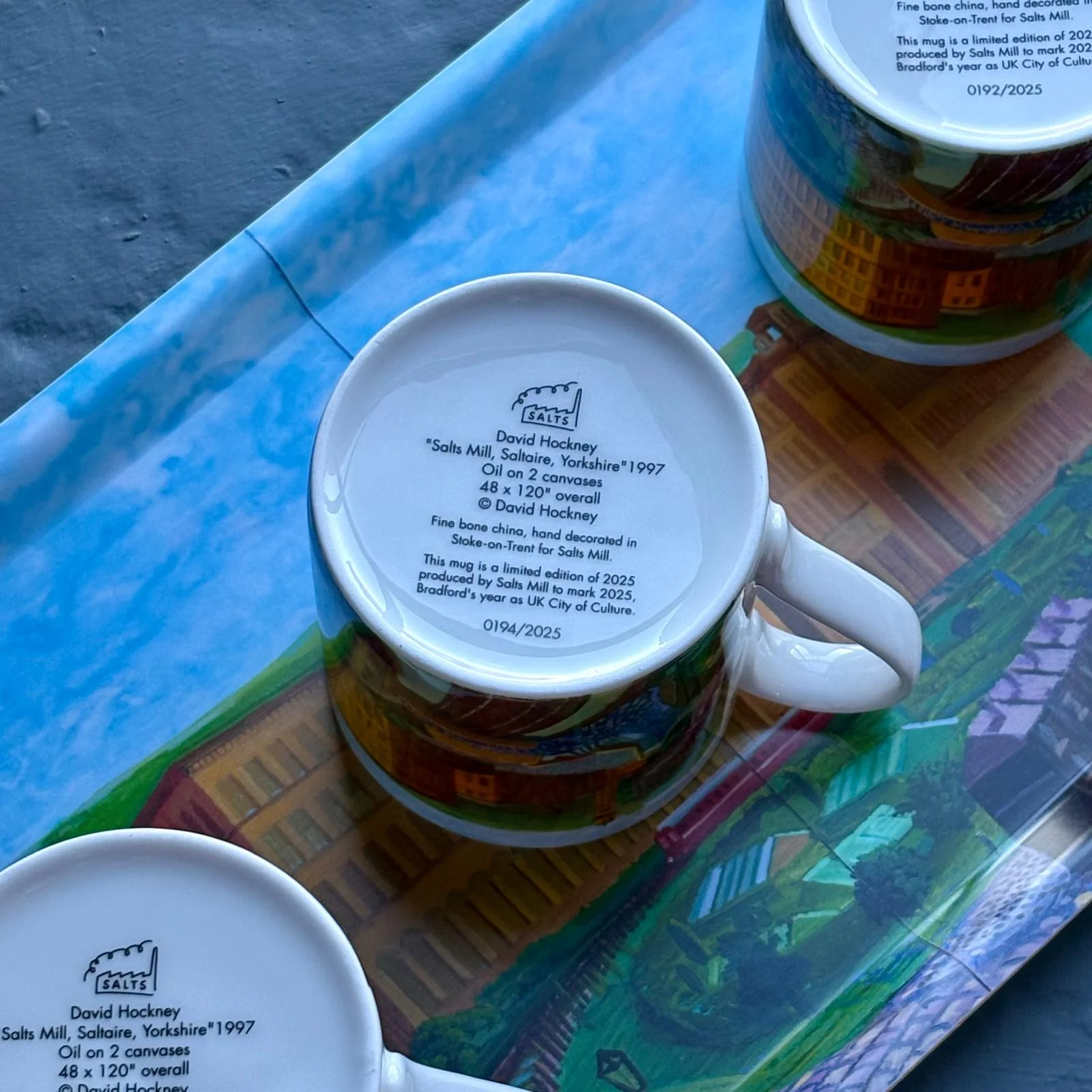 David Hockney Salts Mill, Saltaire Limited Edition Fine Bone China Mug - Image 3