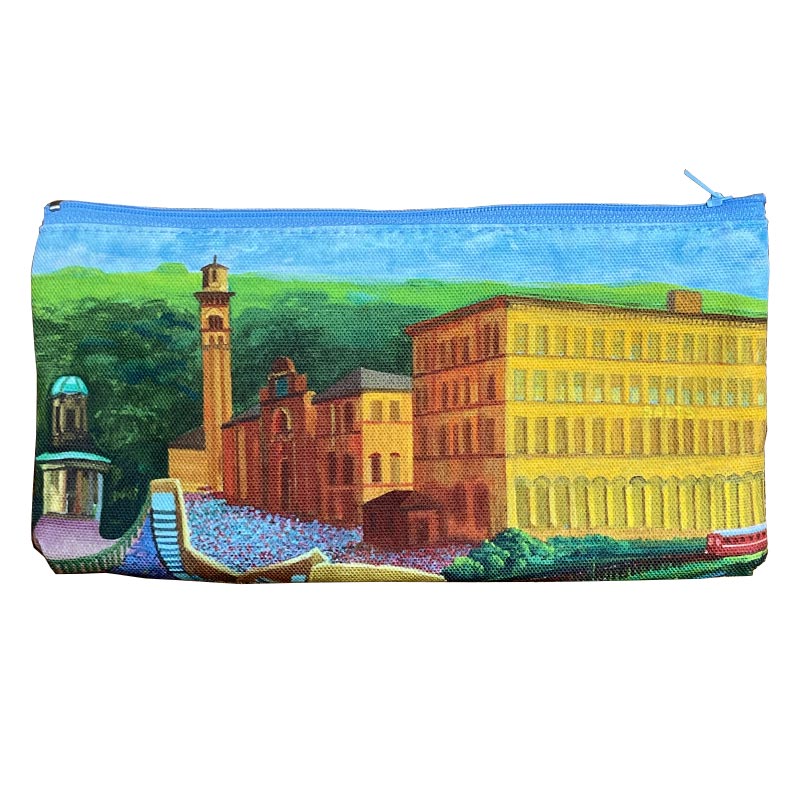 David Hockney Salts Mill, Saltaire, Yorkshire 100% cotton canvas pencil case - Image 2