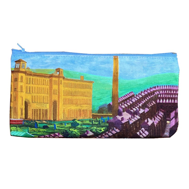 David Hockney Salts Mill, Saltaire, Yorkshire 100% cotton canvas pencil case - Image 4