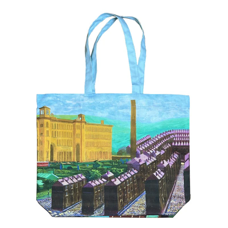 David Hockney Salts Mill, Saltaire, Yorkshire 100% cotton canvas tote bag - Image 2