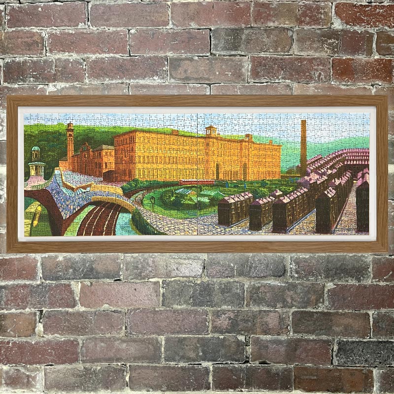 David Hockney Salts Mill, Saltaire, Yorkshire 1000 piece panoramic jigsaw puzzle - Image 3
