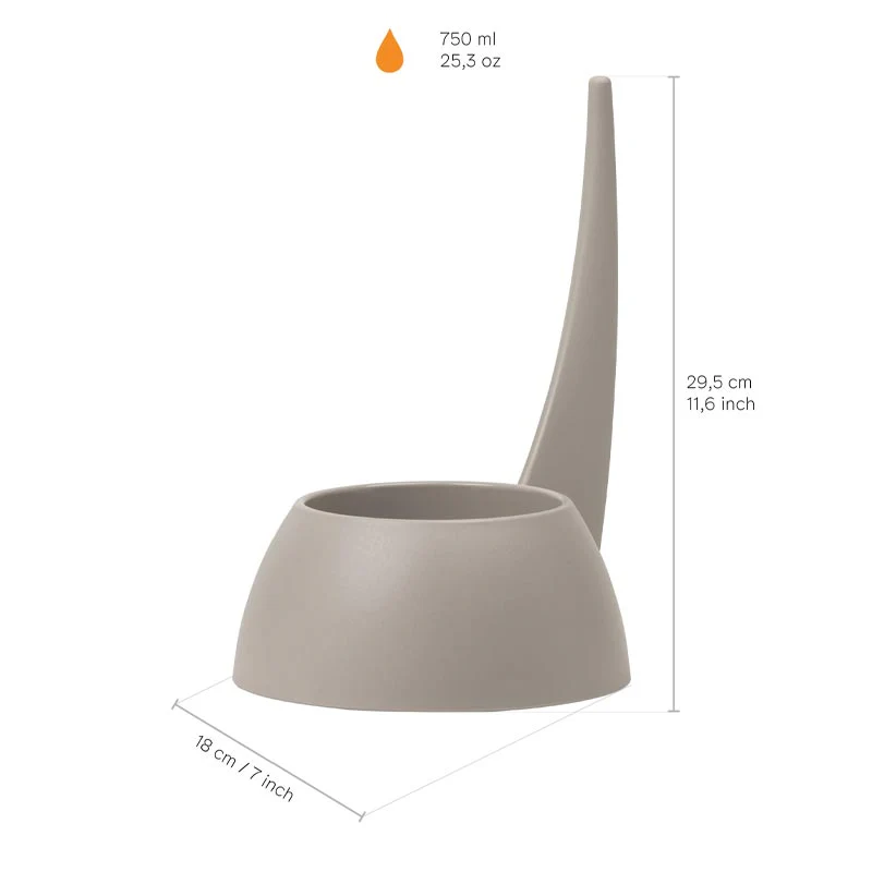 "Tail" Dog Bowl - Dove Grey - by United Pets - Image 4