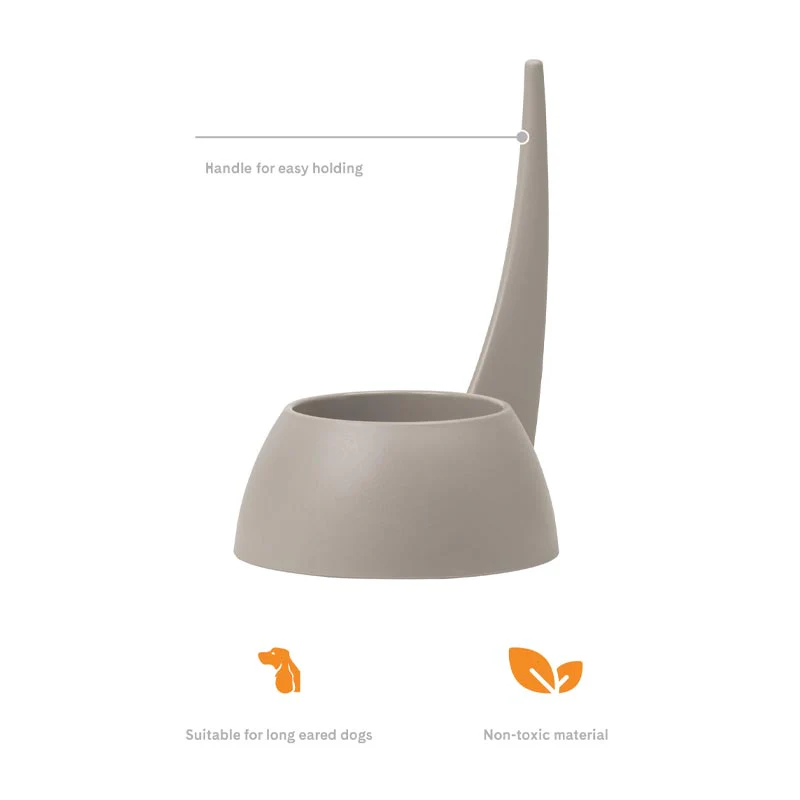 "Tail" Dog Bowl - Dove Grey - by United Pets - Image 5