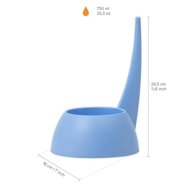 "Tail" Dog bowl - Light Blue - by United Pets - Image 3