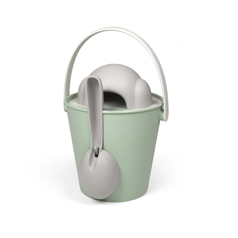 "Crock" Dog Dry Food Container with Scoop - Dove grey / Green - Image 4