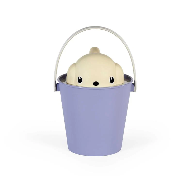 "Crock" Dog Dry Food Container with Scoop - Ivory / Lilac - Image 2