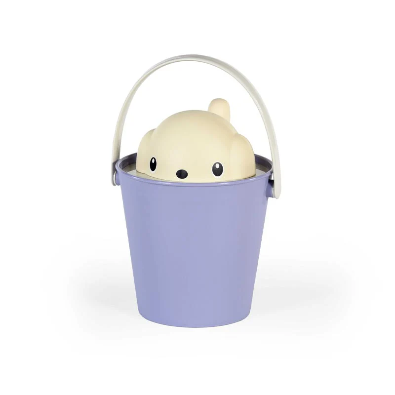 "Crock" Dog Dry Food Container with Scoop - Ivory / Lilac - Image 5