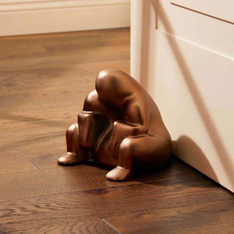 Dédé Door Stop - Brown Metal - des. Philippe Starck for Alessi - Image 2