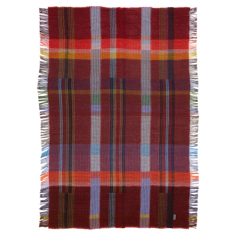 Dorothy 100% Lambswool Honeycomb Throw - Red - by Wallace Sewell - Image 2