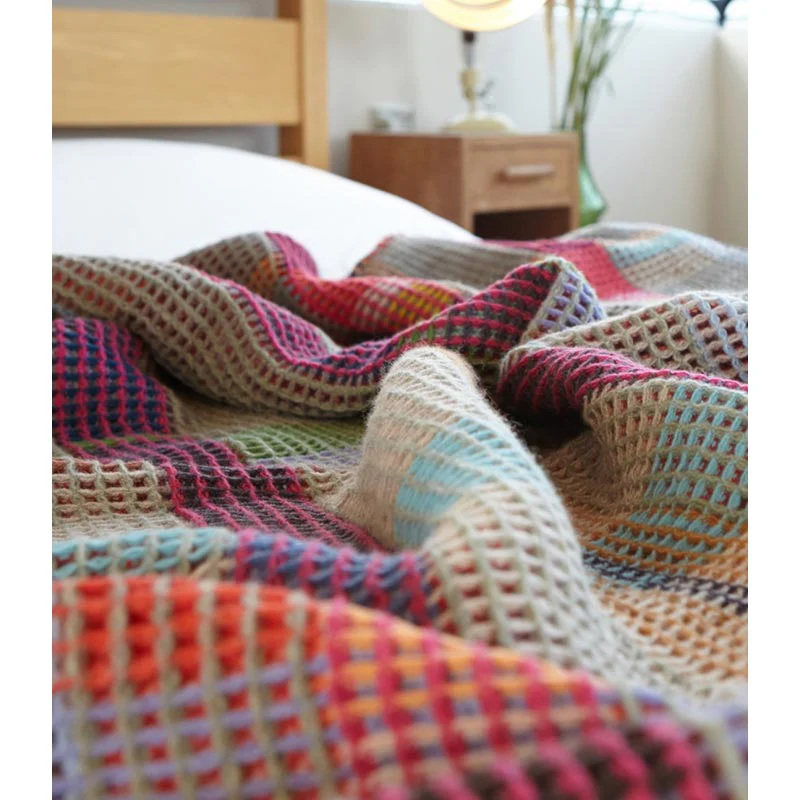 Dorothy 100% Lambswool Honeycomb Throw - Red - by Wallace Sewell - Image 3