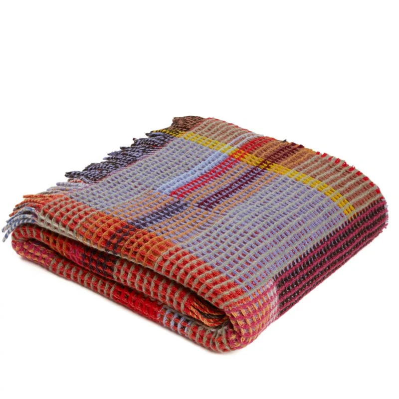 Dorothy 100% Lambswool Honeycomb Throw - Red - by Wallace Sewell - Image 5
