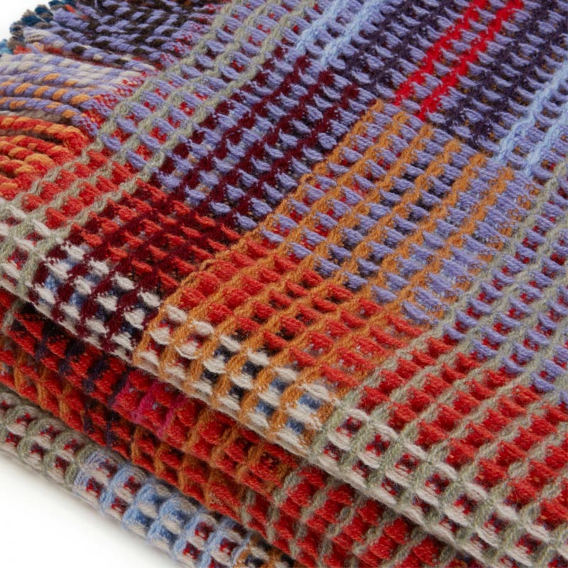 Dorothy 100% Lambswool Honeycomb Throw - Red - by Wallace Sewell - Image 6