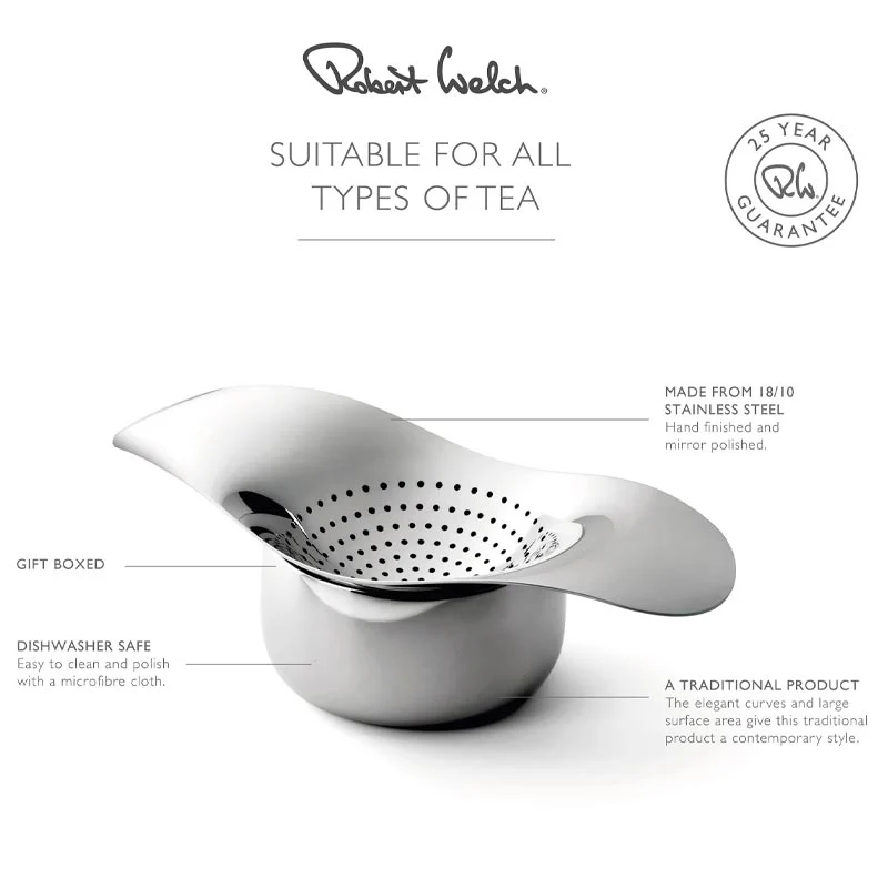 Drift tea strainer & bowl by Robert Welch - Image 4
