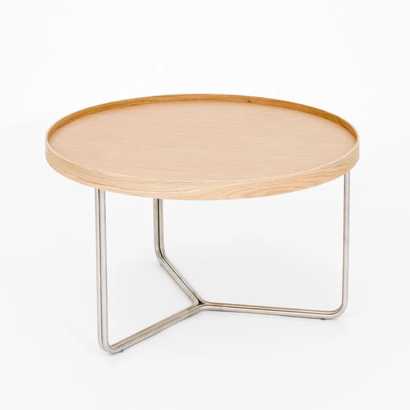 DT66 round coffee table - Oak - des. Lincoln Rivers for Wireworks