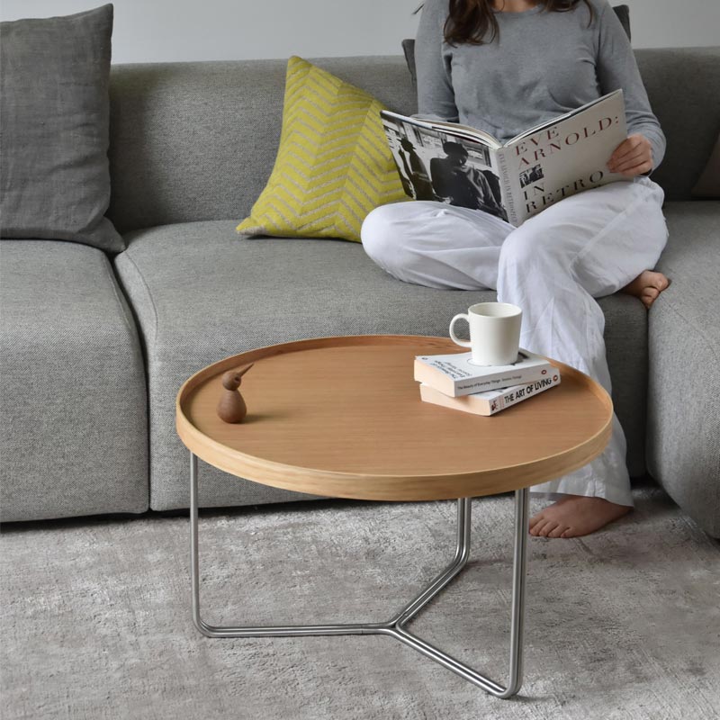 DT66 round coffee table - Oak - des. Lincoln Rivers for Wireworks - Image 11