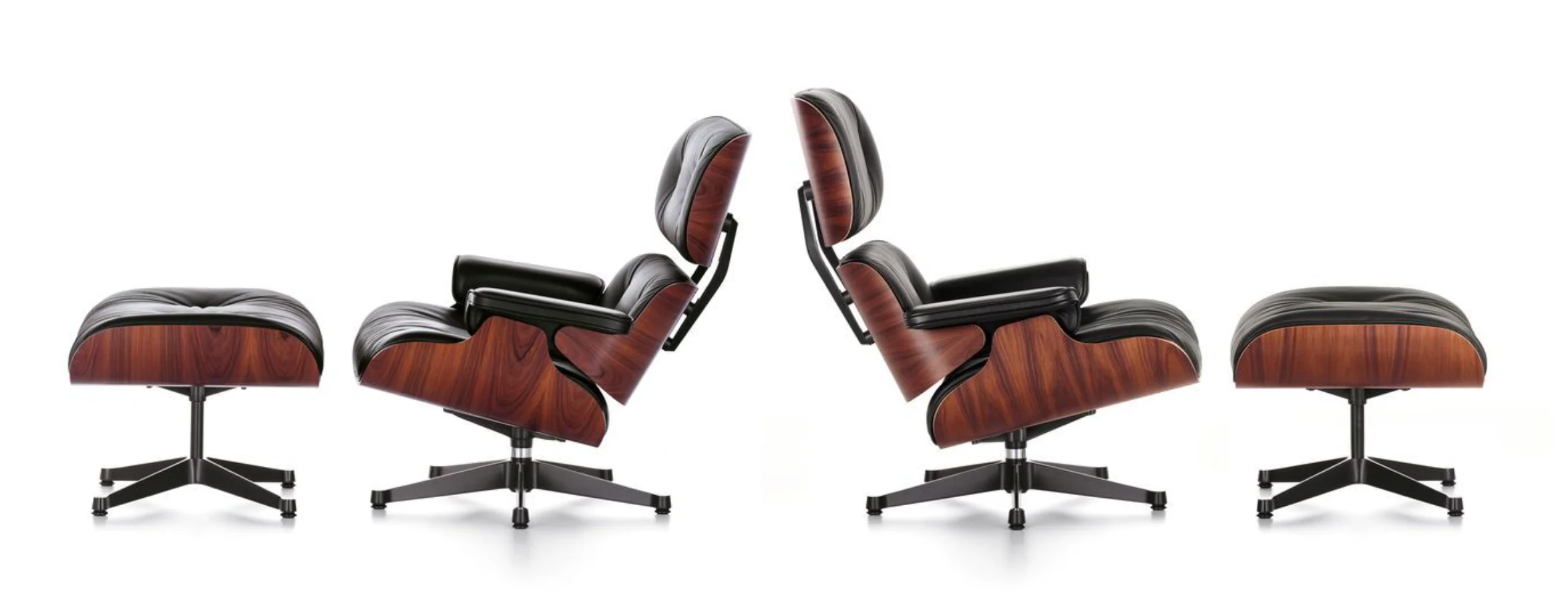 Lounge Chair and Ottoman in cherry - des. Charles and Ray Eames, 1956 (made by Vitra) - Image 2