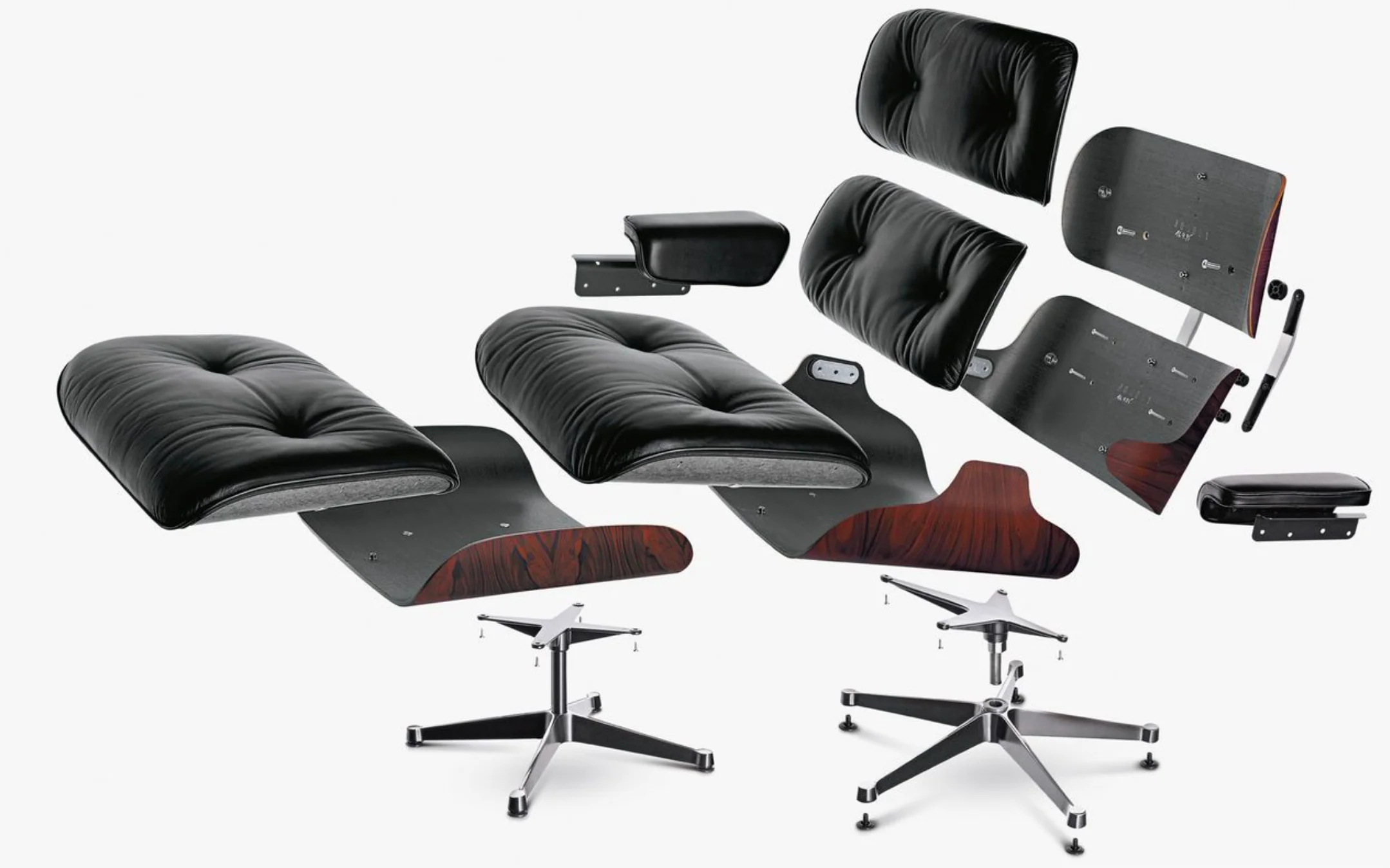 Lounge Chair and Ottoman in cherry - des. Charles and Ray Eames, 1956 (made by Vitra) - Image 5