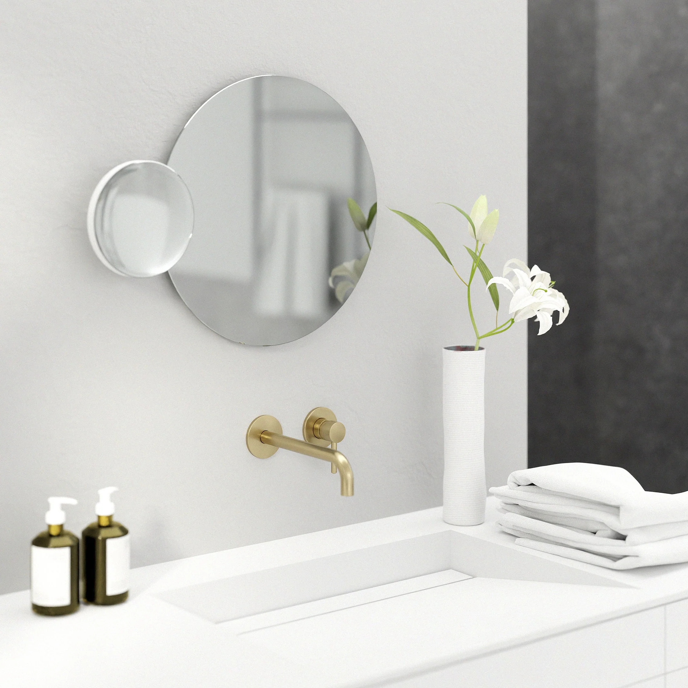 Eclipse mirror - white - des. Lincoln Rivers for Wireworks - Image 2