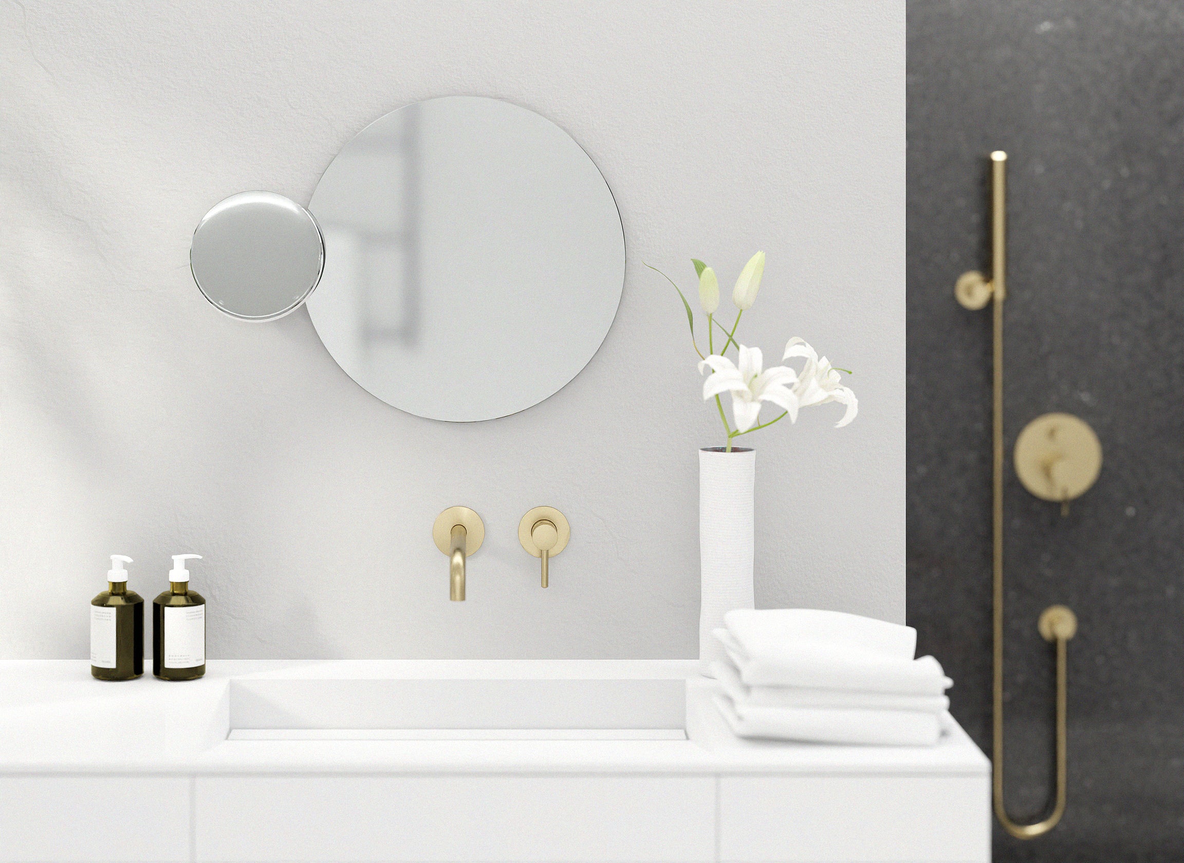 Eclipse mirror - white - des. Lincoln Rivers for Wireworks - Image 3