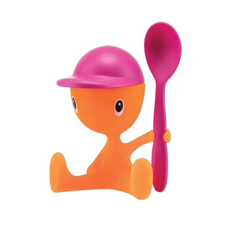 Cico Egg Cup with Salt Castor - Pink - des. Stefano Giovannoni for Alessi - Image 2