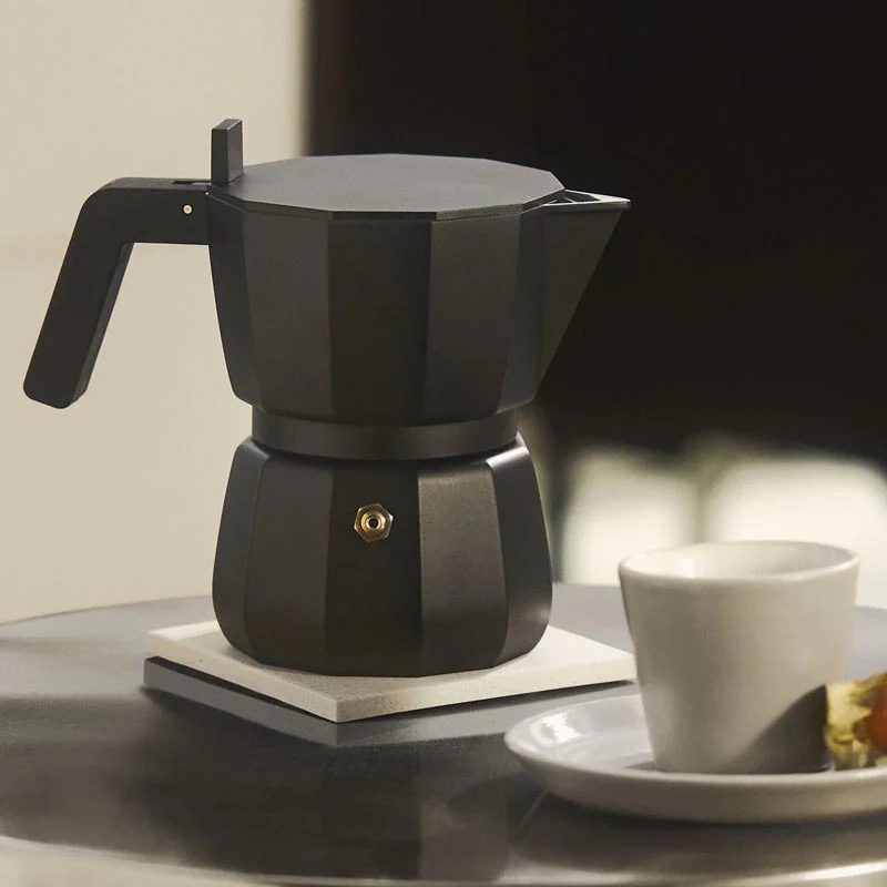 Moka Espresso Coffee Maker in Black - 3 cup - des. David Chipperfield (made by Alessi) - Image 2