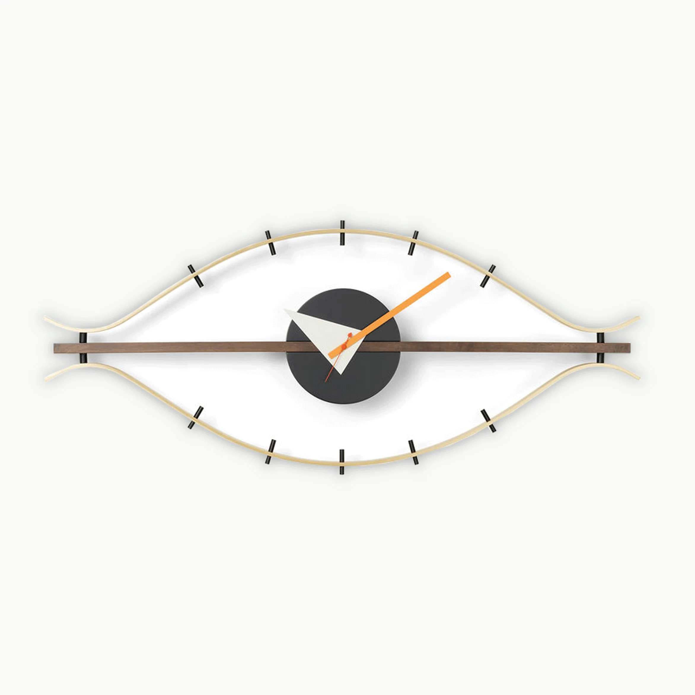 Eye Clock - brass / walnut - des. George Nelson, 1948-60 (made by Vitra) - Image 2